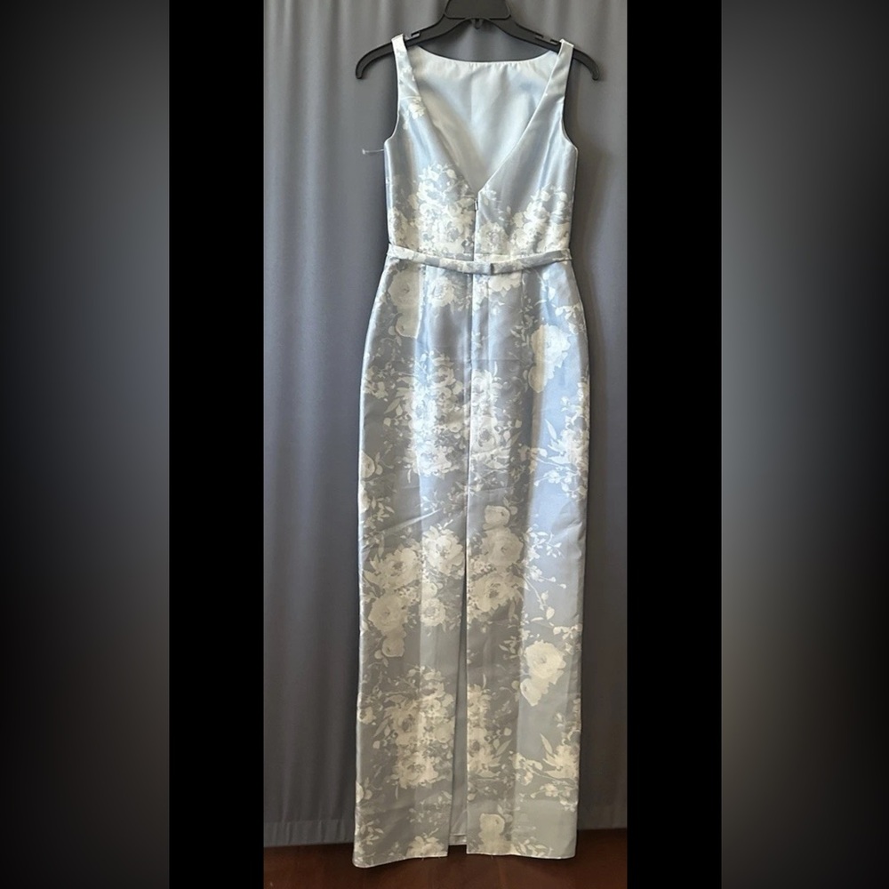 ALFRED SUNG Blue and White Floral Maxi Dress - Picture 6 of 10